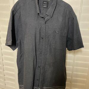 RVCA Men's Charcoal Button Down Shirt